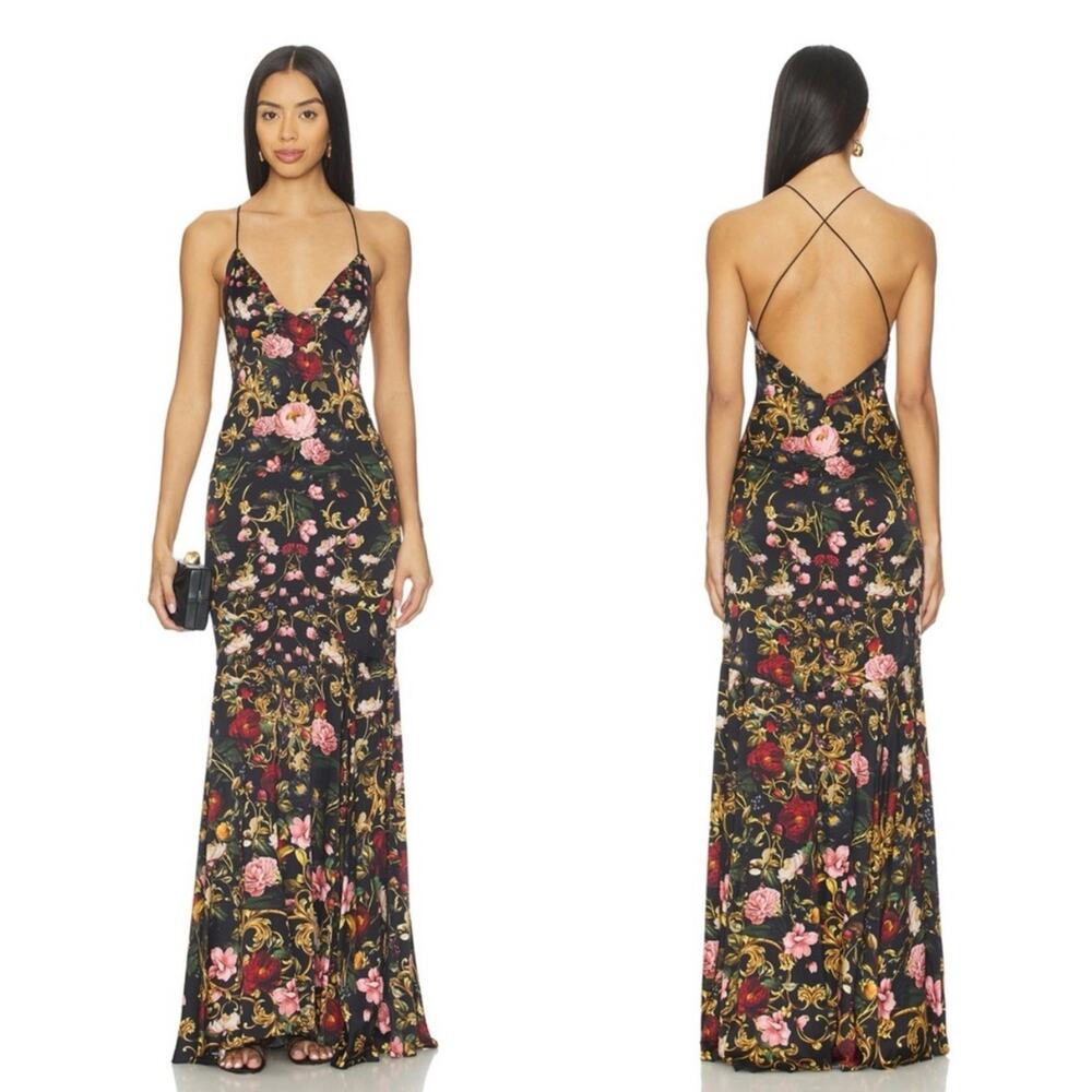 Alice + Olivia Milta Mermaid Slip Dress in Evermore Floral 0 - Picture 12 of 15